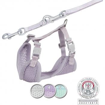 Arnés Acolchado Junior para Cachorros con Correa, Lila, Talla M-L (36-50 cm)