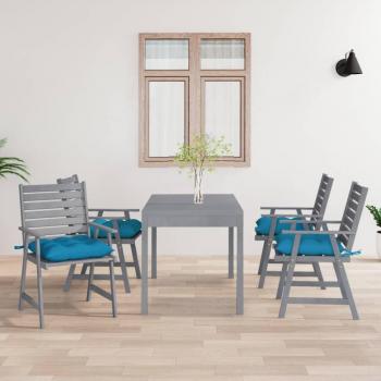 Sillas de comedor jardín con cojines 4 uds madera maciza de acacia