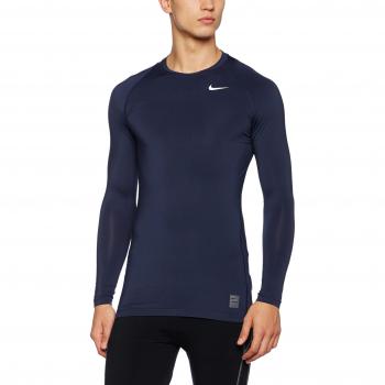 Nike Langarmshirt Cool Compression Long Sleeve Top Camiseta, Hombre, Azul Marino / Gris / Blanco, XL