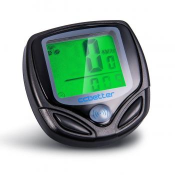 Computadora de ciclo, ccbetter Velocímetro de bicicleta Computadora de bicicleta inalámbrica Impermeable LCD Sensor de movimiento de retroiluminación de despertador automático para rastrear Velocidad