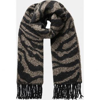 Bufanda Pieces en material reciclado con print de tigre en tonos marrones