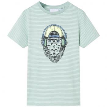 Camiseta infantil con rayas verde menta claro 116