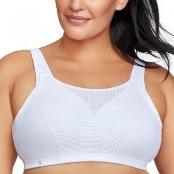 Glamorise Adjustable Support Wireless Sports Bra - White