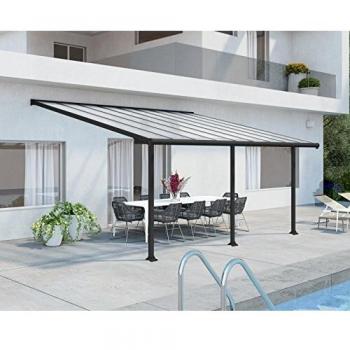 Pérgola Adosada Olympia de Canopia by Palram, Aluminio Blanco, 3x3.05m con Techo de Policarbonato de 16mm