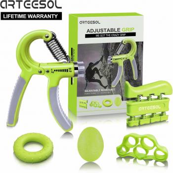 arteesol Fortalecedores de Mano Manual Antebrazo Hand Grip Workout Kit de 5 Pack Negro
