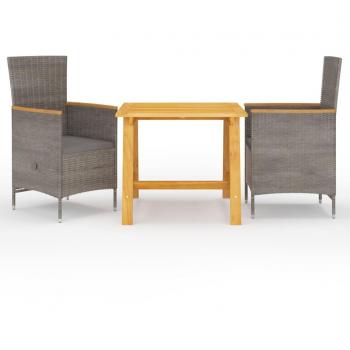 3-Piece Grey Garden Dining Set