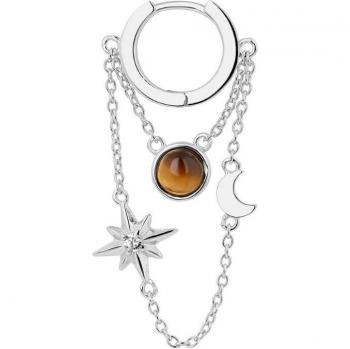 Ear Candy - Piercing aro Nova de plata bañada en rodio