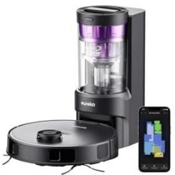 Robot Aspirador Laveur Eureka E10s - 4000 Pa, Autonomía 180 min, Vaciado Automático Sin Bolsa, Navegación LiDAR, Negro