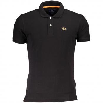 La Martina Slim Fit Contrast Detail Polo Shirt - XL, Male, Black, Embroidered with Contrasting Details