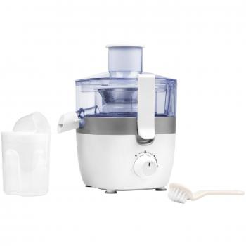 MEDION MD 17567 - Licuadora, 350 vatios de potencia, dos niveles de velocidad, hasta 90% de rendimiento de zumo, 0.4 litros de capacidad, color Blanco