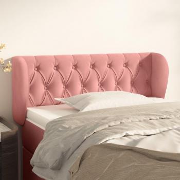 Cabecero de Terciopelo con Orejas Rosa 93x23x78/88 cm