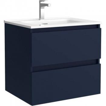 Mueble de baño Bequia con Lavabo Oslo 100cm, color azul, dimensiones 100x45x56 cm