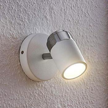 Lindby Foco GU10 Kardo en color blanco, IP44, moderno, hecho de metal para cuarto de baño, 1 llama, foco empotrado, lámpara de techo y pared