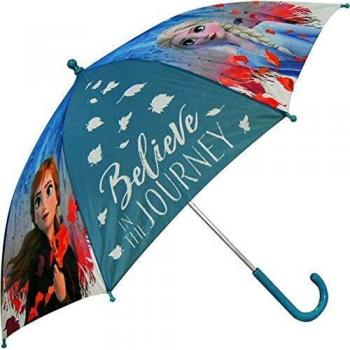 Disney Frozen 45cm Auto 2 Paraguas Acampada y Senderismo Infantil, Juventud Unisex, Multicolor