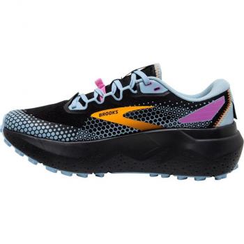 Zapatillas de Trail Running Brooks Caldera 6 para Mujer, Color Negro/Azul/Amarillo, Talla 6.5