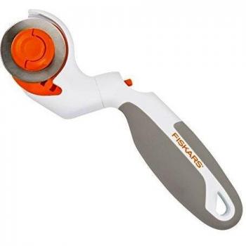 Fiskars Cúter rotatorio Pivotante, Cuchilla Ø 45 mm, para diestros y zurdos, Naranja/Blanco/Gris, 1020505