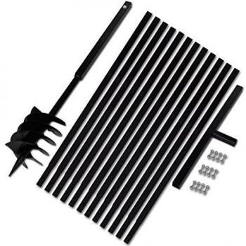 vidaXL Taladro de Tierra con Mango 180 mm con Tubo de Extensión 13 m Acero