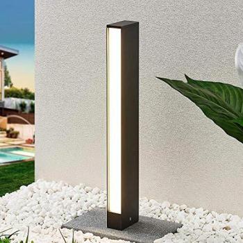 Lámpara LED de sendero 'Lirka' en gris oscuro, 1 luz, aluminio moderno - Lucande
