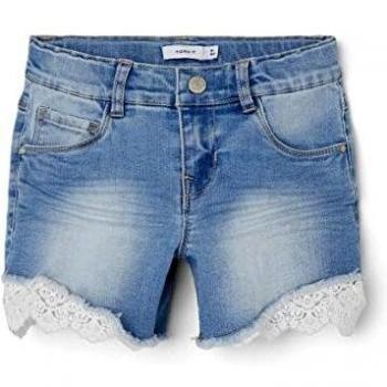 Name It Girls' Medium Blue Denim Shorts NKFSALLI DNMTAHA 2629