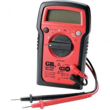 Gardner Bender GDT-3200 Digital Multimeter, Red with Black Rubber Boot