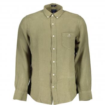 Gant Summer Green Linen Shirt - S, Short Sleeves, Casual Male Shirt