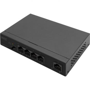 Digitus 4-Port Gigabit Ethernet PoE Switch with 1 Uplink Port, Unmanaged, 60W Power Budget