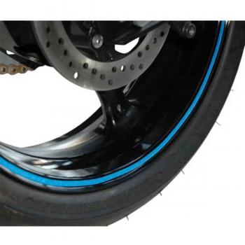 Pegatina llantas VICMA VIC-838AZ - Accesorio para personalización de llantas, diseño específico para motocicletas, resistente a la intemperie, fácil aplicación y remoción, incluye varias unidades para cubrir todas las llantas