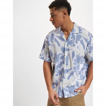 Camisa Hombre Jack & Jones Modelo Blapalma Resort Manga Corta Color Verde