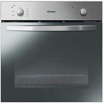 Candy Smart FCS 201 X/E, Horno Eléctrico, 70L, Ventilador de Enfriamiento, Cuba para Limpieza por Agua, 4 Funciones, 2 Mandos Mecánicos, Puerta Doble Cristal Desmontable, Clase A, Efecto Espejo
