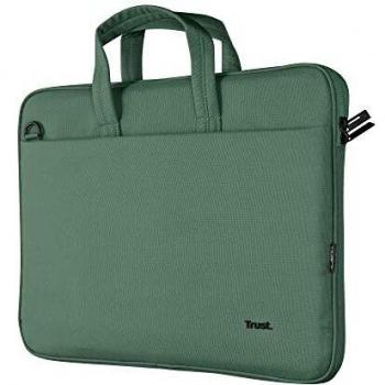 Trust Bologna Maletín para Portátiles de Hasta 16, Fino y Ecológico con Correa Ajustable para Hombro, Bolsa Reciclada para Viajes, Negocios, Trabajo, Universidad - Verde