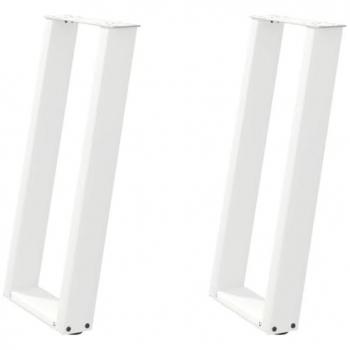 Patas de mesa consola U 2 uds acero blanco 28x(72-73) cm