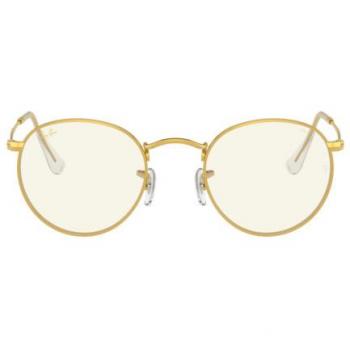 Ray-Ban RB3447 Round Metal Blue-Light Block 9196BL Men's Eyeglasses Gold Size 47 (Frame Only) - Blue Light Block Available