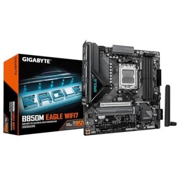 Placa Base Gigabyte B850M EAGLE WiFi 7 AM5 Micro ATX DDR5 RGB con VRM Digital 8+2+2 fases y soporte para CPUs AMD Ryzen Serie 9000