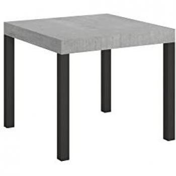 Mesa Extensible Everyday 90x90/246 cm Cemento con Estructura Antracita
