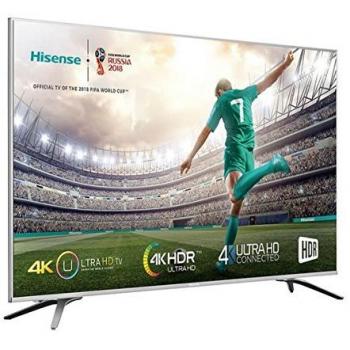 Hisense H50A6500, TV 4K Ultra HD, HDR, Precision Color, Super Contraste, Remote Now, Smart TV VIDAA U, Diseño Metálico, Modo Deportes, WiFi/Ethernet/USB, 50, Negro