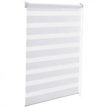 Persiana Enrollable Cebra 90 x 220 cm Blanca, No Necesita Taladrar, Poliester/Plástico