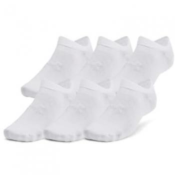 Pack de 6 Calcetines Invisibles Under Armour Essential No Show, color blanco intenso y gris halo, tamaño L, unisex, transpirables con tecnología antiolor