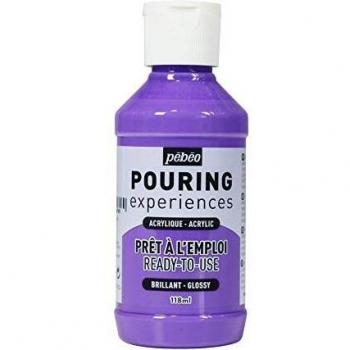 Pintura Acrílica Pouring Pébéo - 118 ml - Violeta Claro - Brillante - Lista para Usar