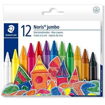 STAEDTLER Noris Jumbo 229 NC12 - Caja 12 Ceras para colorear tamaño Jumbo, multicolor