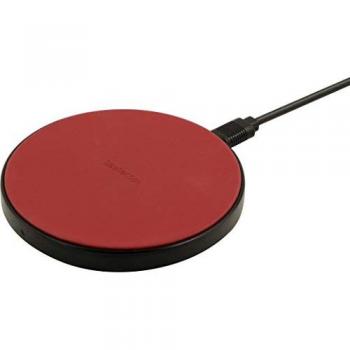Cargador Inalámbrico Qi 10W de Cuero Rojo BeetleCase ECWC1R