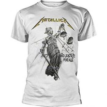 Metallica Justice White T-Shirt for Men - Sizes S to XXL - 100% Cotton