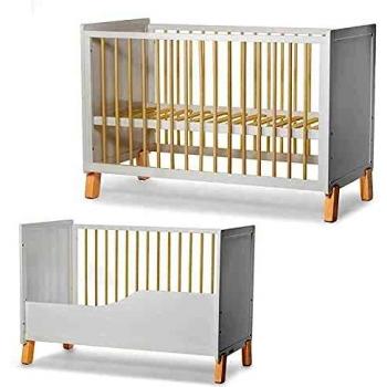 Kinderkraft Baby wooden cot NICO guardrail white - Cunas, Unisex Infantil, Blanco