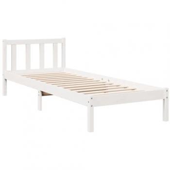 Cama extra larga sin colchón 80x210 cm en madera maciza de pino blanca
