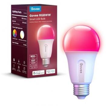 Bombilla LED Inteligente Govee RGBWW E27 800 Lúmenes WiFi y Bluetooth