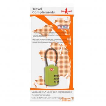 John Travel Candado TSA de combinación con Cable Verde