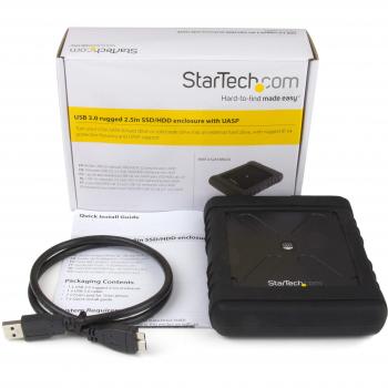 USB 3.0 to 2.5 SATA SSD/HDD Enclosure - UASP Enhanced External Hard Drive Enclosure - MIL-STD-810G Rated Case