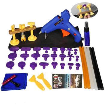 Shitongda 39pcs Dent extractor puente conjuntos equipo de reparación de abolladuras herramienta de reparación de eliminación con 24 LED de pestañas