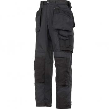 Snickers Mens Craftsmen Cool Twill Workwear Trousers With Knee Pad Pockets Black