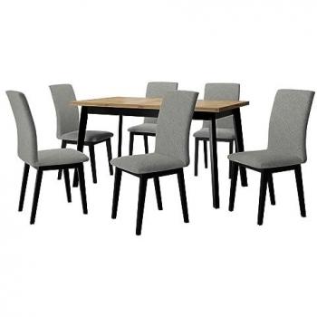 Conjunto de Comedor Victorville 321, Negro, 6 Asientos, 140 x 80 x 75 cm