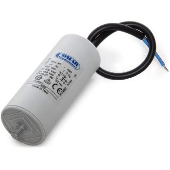 Greenice | Condensador Motor 30µF 250-450V Cable 250mm Tornillo M8 40x94mm